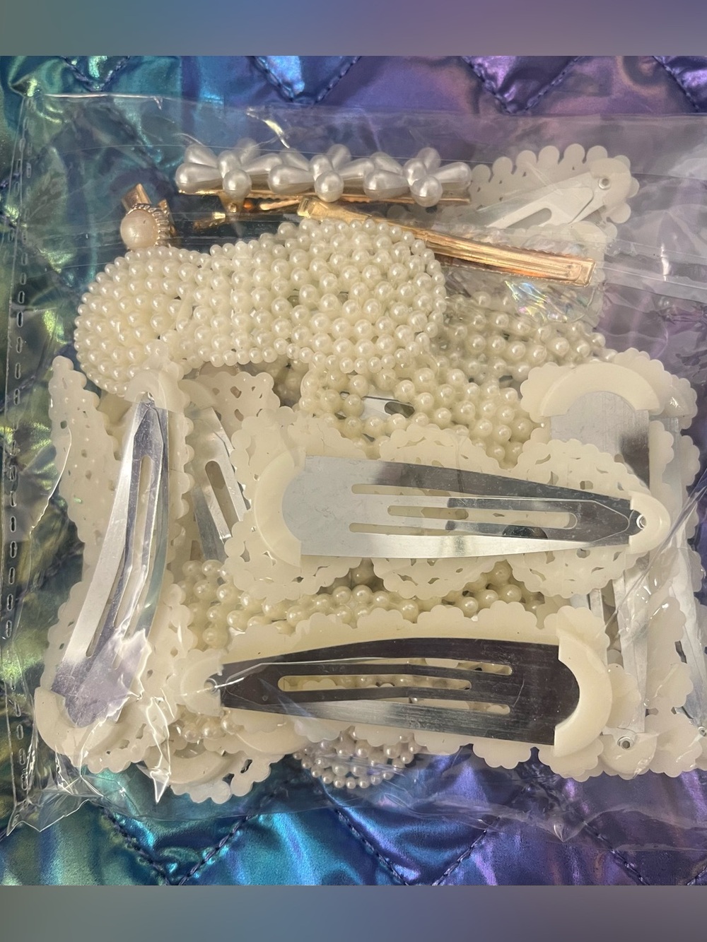 NWT **20 pieces**set of decorative faux pearl hair accessories, clips & barrette